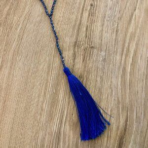 Cobalt Tassel Necklace
